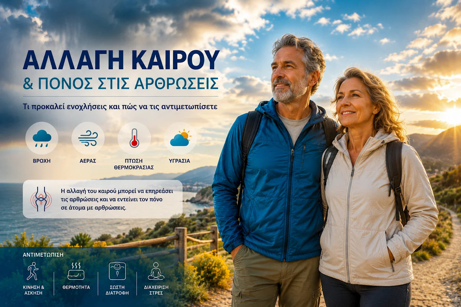 Αλλαγή καιρού και πόνος στις Αρθρώσεις, πως να το αντιμετωπίσουμε;